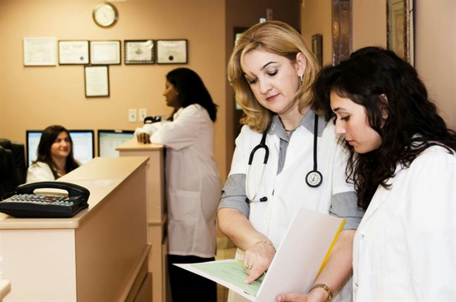 Front desk staff at a healthcare practice